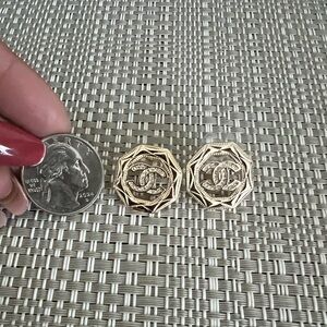Repurposed Chanel Octagonal Gold Earrings